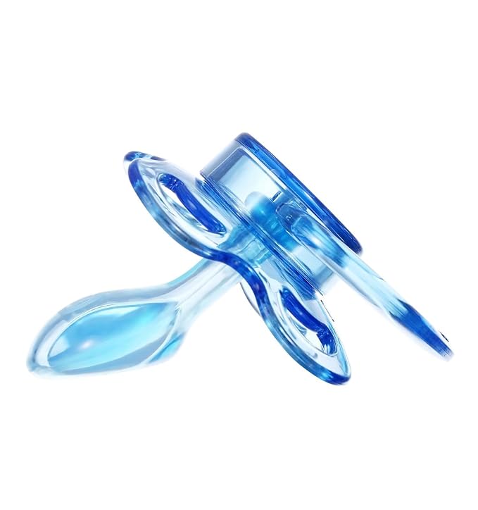 Landofgenie Large Shield Adult Size Pacifiers Set Moon Shape Transparent Design Pacifier Blue