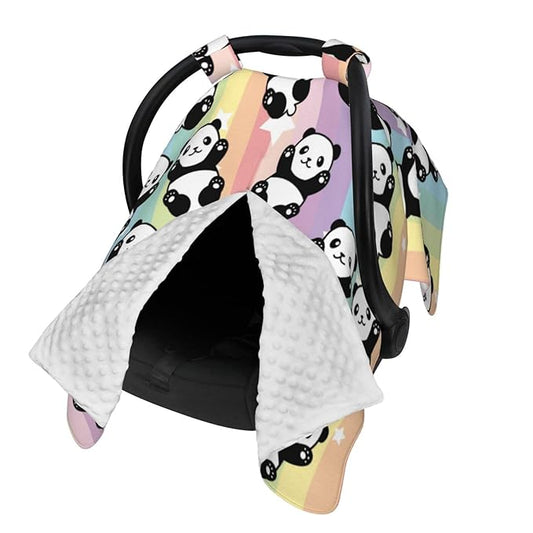 Panda Baby Car Seat Canopy Cover 39x27.5 Inches Multi Use Nursing Cover for Newborn Car Seat Canopy Mom Nursing Breastfeeding Covers Newborn Shower Gifts