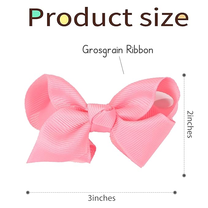 Hair Bows for Girls 10PCS Girls Toddler bows Clips Black Grosgrain Ribbon Alligator Clips Kids Hair Accessories