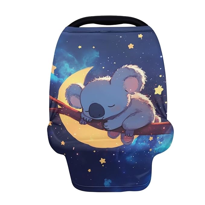 Youngerbaby Koala Galaxy Nursing Cover Breastfeeding Soft Infant Carseat Canopy Stretchy Breathable Cover for Stroller High Chair Shopping Cart Canopies