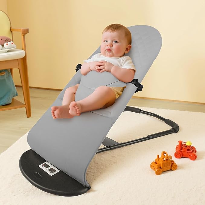 Fabric Seat for Bouncer, Replacement Cover for Baby Bjorn Bouncer Bliss, Soft Breathable Machine Washable (Light Grey, Cover Only)