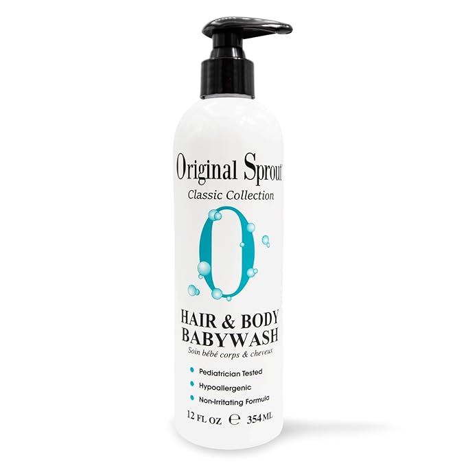 Original Sprout Baby Shampoo and Body Wash, Hypoallergenic Gentle Baby Wash for Newborns, Infants & Kids, Organic Calendula & Rosemary for Sensitive Skin & Hair, 12 oz. Bottle