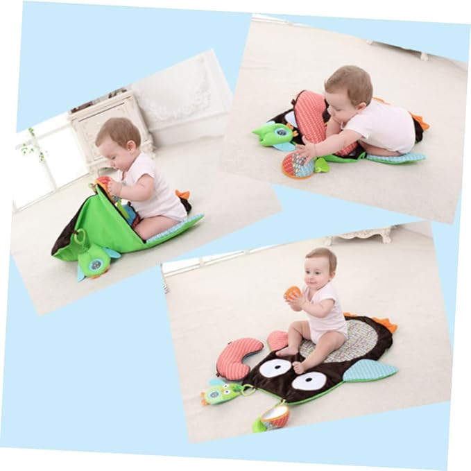 Garneck Owl-Themed Climbing Mat - Non Slip Soft and Safe Rug for Crawling and Sensory Development Ideal for Infants and 1pc Play Mat for Indoor Fun