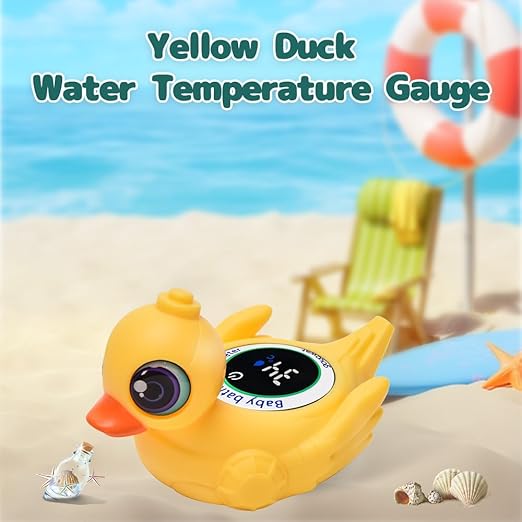 Baby Bath Thermometer with LED Display & Floating Crab Toy - 2-in-1 Color-Coded Alerts(Cold/Comfortable/Hot) | Bath Temperature Monitor, Adorable Floating Toys for Infants, Nursery Essentials