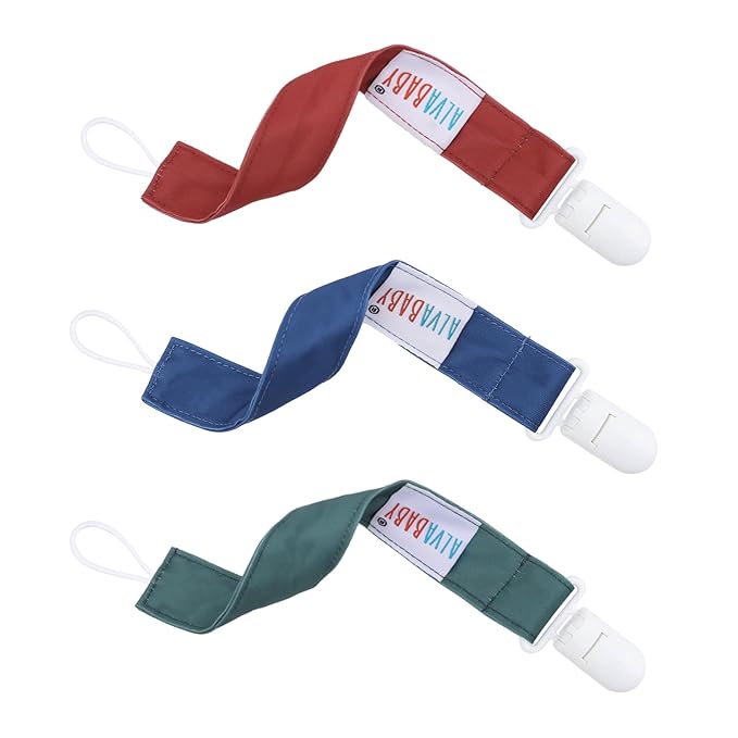 ALVABABY Pacifier Clips 8 Pack Paci Clip Holder Leashes Binky Fits Binkie Styles Teethers