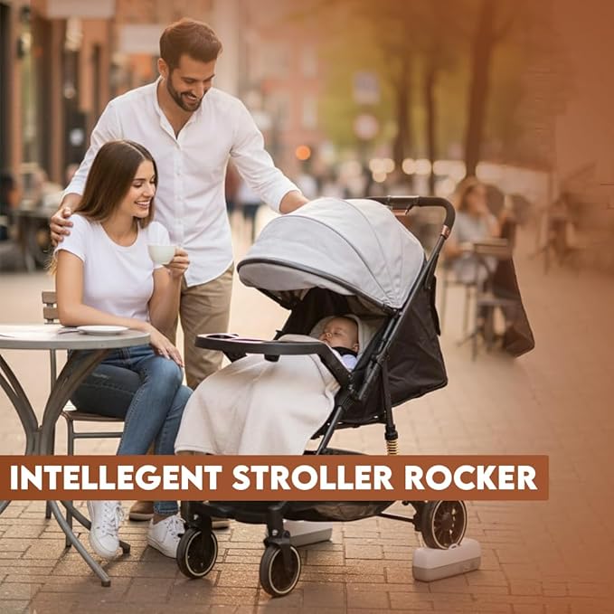 Smart Stroller Rocker for Baby – Automatic Parent-Like Rocking with Remote Control, 30/60/90 Min Timer, Type-C Rechargeable Battery (5 Hours), Fits Single-Wheeled Strollers