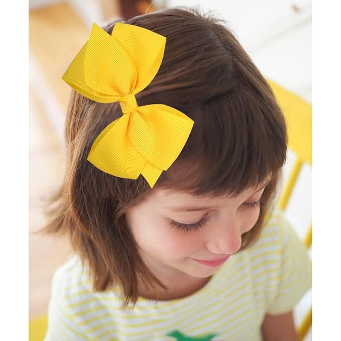 WillingTee 40 Colors Hair Bows for Fine Hair Big 4.5 Inch Grosgrain Ribbon Hair Bow Alligator Clips for Baby Girls Infants Toddlers Children