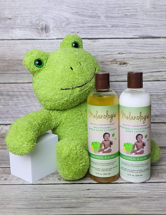 Melanologie Beautiful Brown Babies Incredibly Moisturizing Baby Lotion with 1% Colloidal Oatmeal, Fragrance-, Alcohol-, Paraben- Phthalate-, Peservative, & Dye-Free, 12 fl. Oz