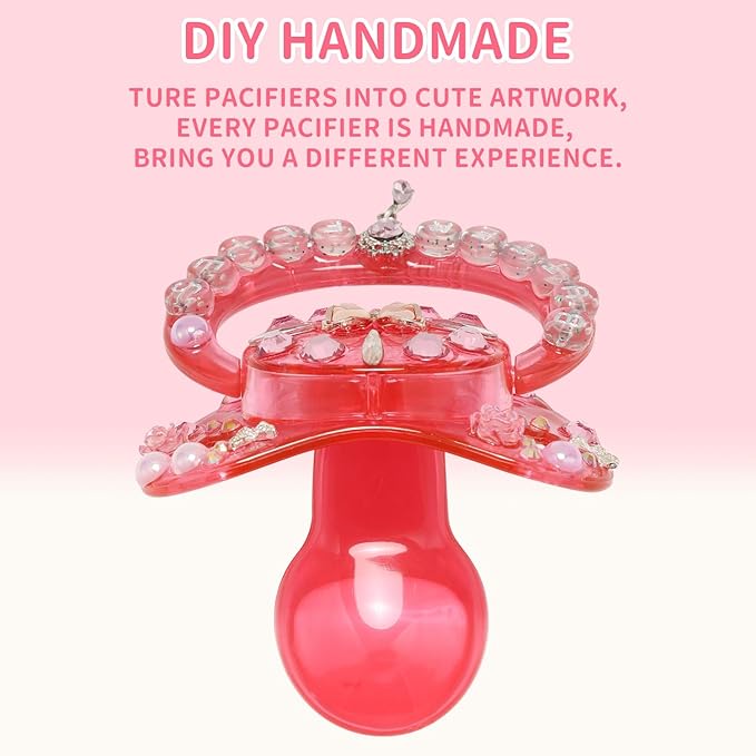CutiePlusU Adult Sized Pacifier Dummy Crystal DIY Handmade