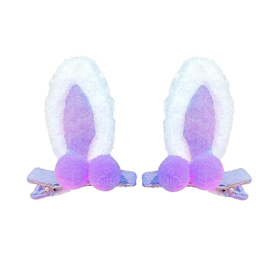 Easter Rabbit Ear Hair Clips Flower Hair Hoop Girl Baby Cute Flower Crown Head Piece Hair Accessory.(F80-G)