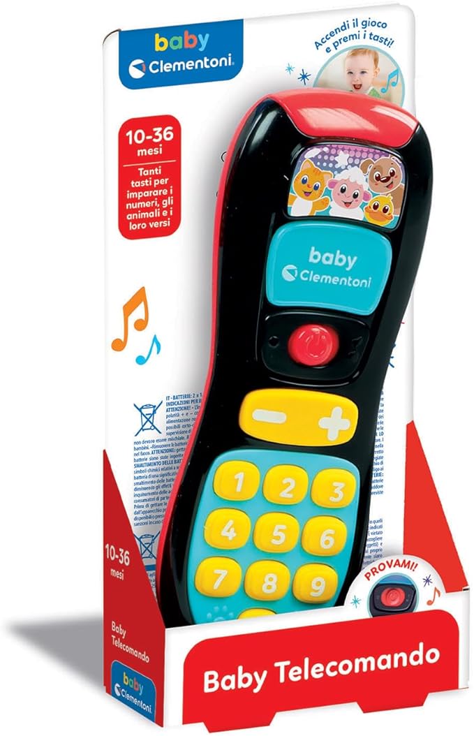 Clementoni 17932 Baby Remote Control 10 Month Musical Game, Remote Control Toy for Children, Interactive Electronic Gift Talking Lights and Sounds, with Songs, Early Childhood, Batteries Included,