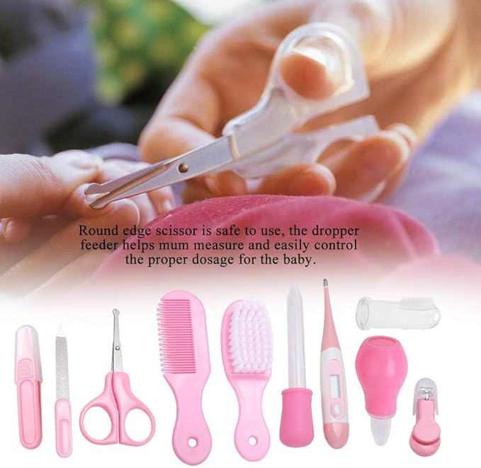 Baby Grooming Set, 10 in I Hair, Nail, Nose, Tooth and Ear Accessories Portable Grooming Kit for Baby Girl Or Baby Boy()