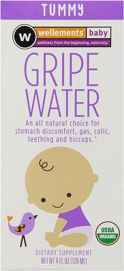 Wellements Organic Gripe Water for Tummy, 4 Fl Oz, 3 Count, Pediatrician Recommended to Ease Infant Stomach Discomfort and Gas