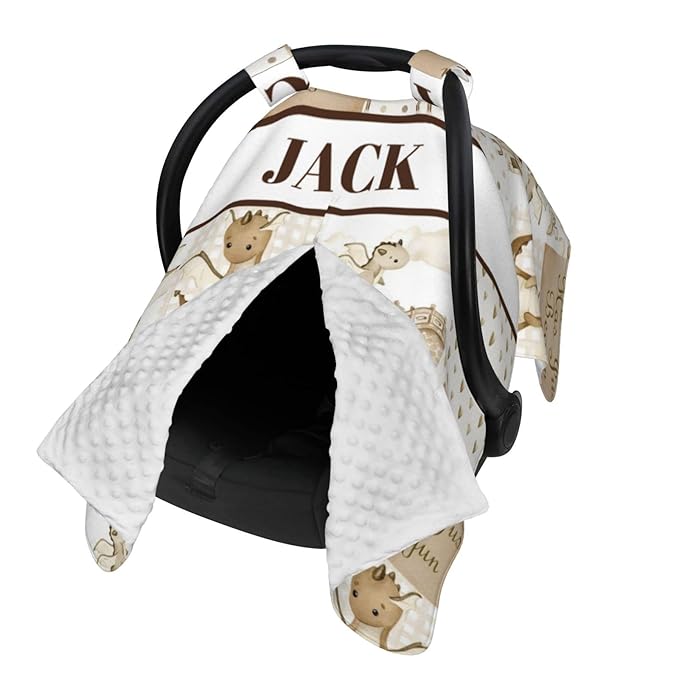 Personalized Baby Car Seat Canopy for Boys Girls, Custom Name Baby Car Seats Covers for Babies, Opening Minky Nursing Breastfeeding Stroller Cover Infant Carseat Canopies for Newborn (Flying Dragon)