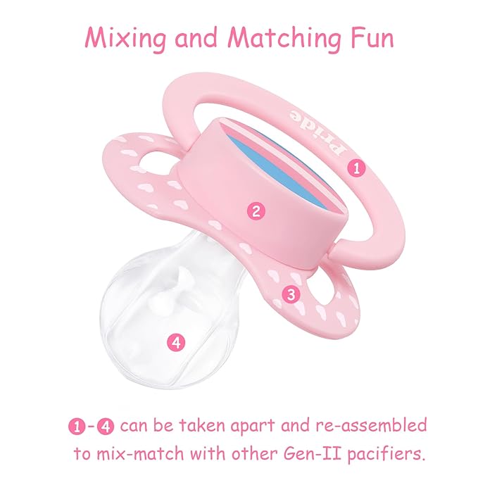 LittleForBig Bigshield Generation-II Adult Sized Printed Pacifier Trans Pride Pattern Pink