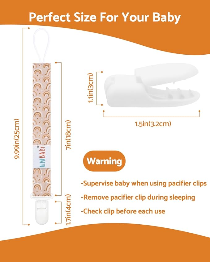 ALVABABY Pacifier Clips 8 Pack Pacifier Binky Paci Holder Leashes for Teethers 8DP20A