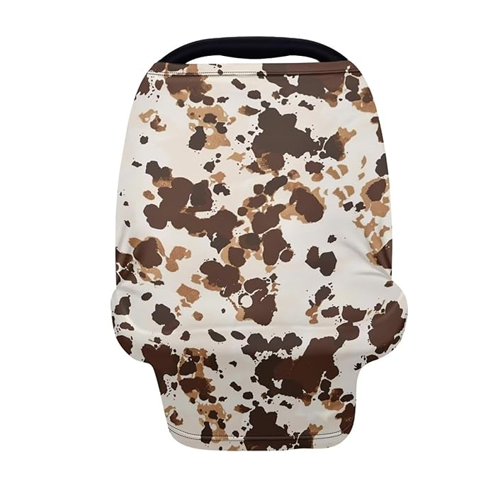 Youngerbaby Cow Nursing Cover for Newborns Breastfeeding Cover Scarf Baby Car Seat Covers Infant Stroller Cover Carseat Canopy for Girls and Boys Full Coverage