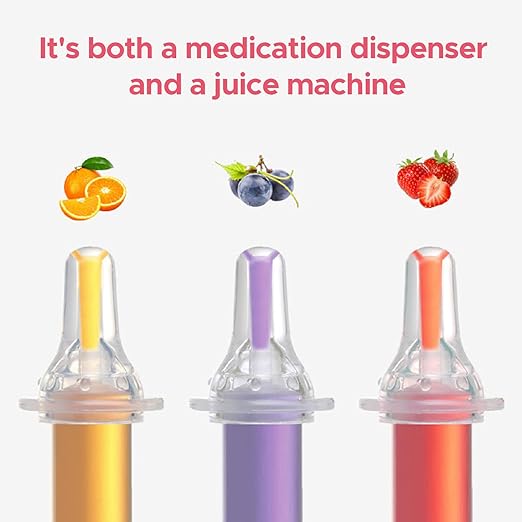 BabyX Kids Baby Oral Syringe & Dispenser Calibrated for Liquid Medicine, Reduce Mess, Easy Way to Orally Administer Medication, Includes Bottle Adapter, 2 Pack