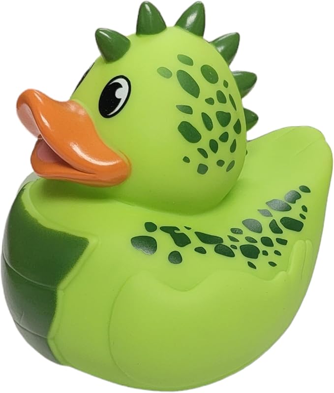 Big Rubber Ducky Collectible Mix (5.5") Alien, Robot, Dinosaur, Splat, Ninja, Confetti, Pink Heart, Yellow, Unicorn and Astronaut. Perfect for Ducking (Dinosaur)