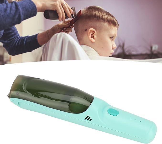 Generic Baby Hair Clipper with Vacuum Cleaner, Round Shaped Cutter Head Design, Low Noise Operation, Waterproof, Lithium Battery Included, for Children Adults, Wet and Dry Dual Use