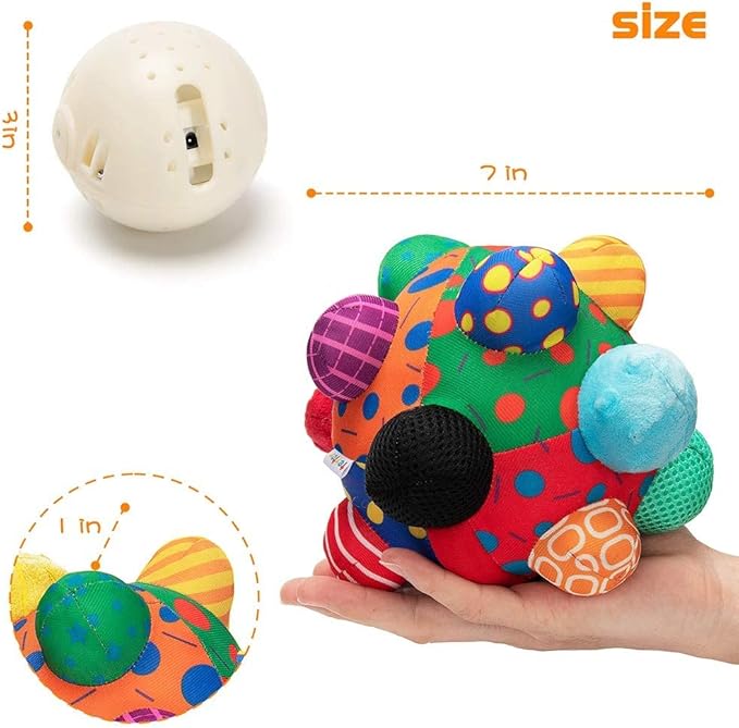 Baby Music Shake Dancing Ball Toy,Developmental Bumpy Ball Sensory Soft Toys,Easy to Grasp Bumps Help Develop Motor Skills