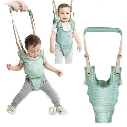 Baby Harness Belt for Toddler, Adjustable Handheld Stand Up and Walking Baby Walker Safety Harnesses, Pulling and Lifting Dual Use Infant Toddlers Walking Assistant Strap (Blue)