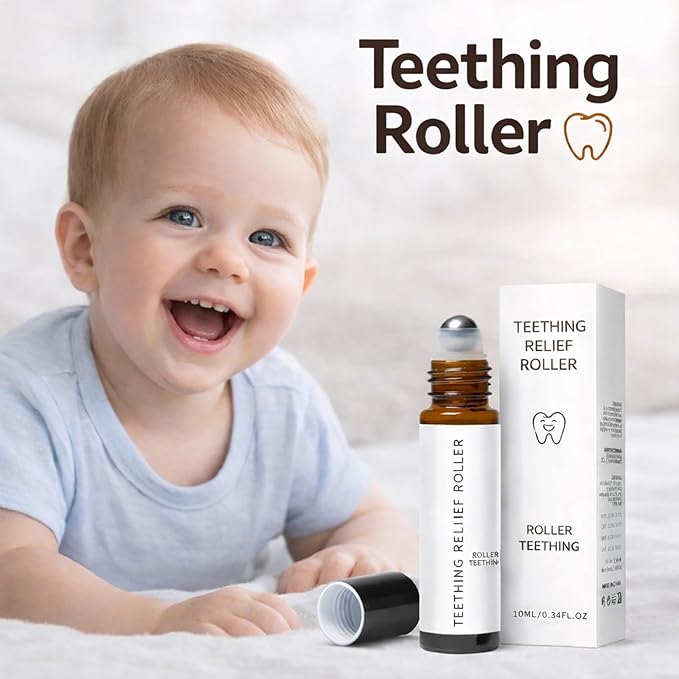 Mamas Teether, Teething Roller All Natural for Babies, Velaria N-atural Relief Roller with Chamomile & Rose Oil,Gentle Roll-On Formula, Portable Daily Care (10ML,2PCS) (2)