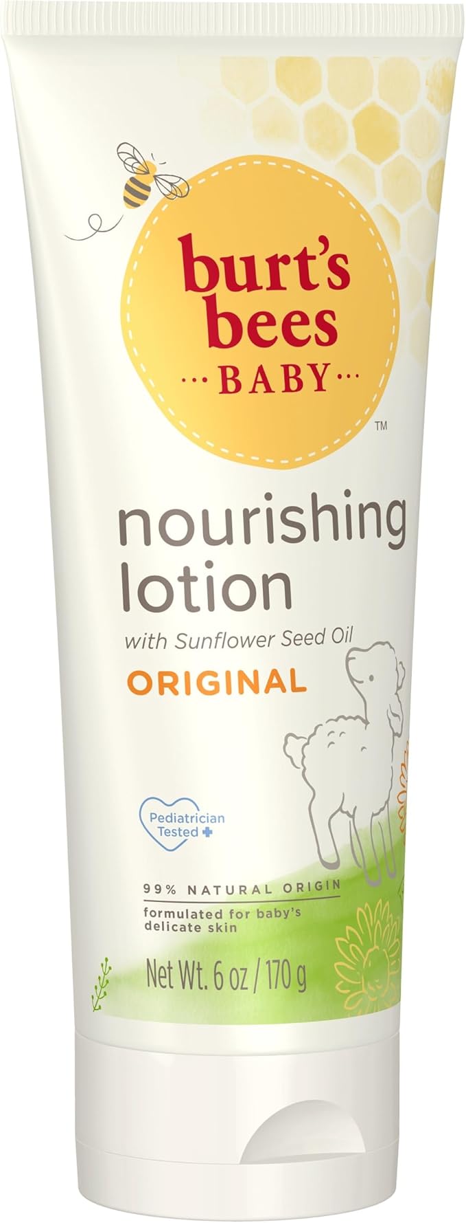 Burt's Bees Baby Nourishing Lotion, Original Scent Baby Lotion - 6 Ounce Tube - Pack of 3