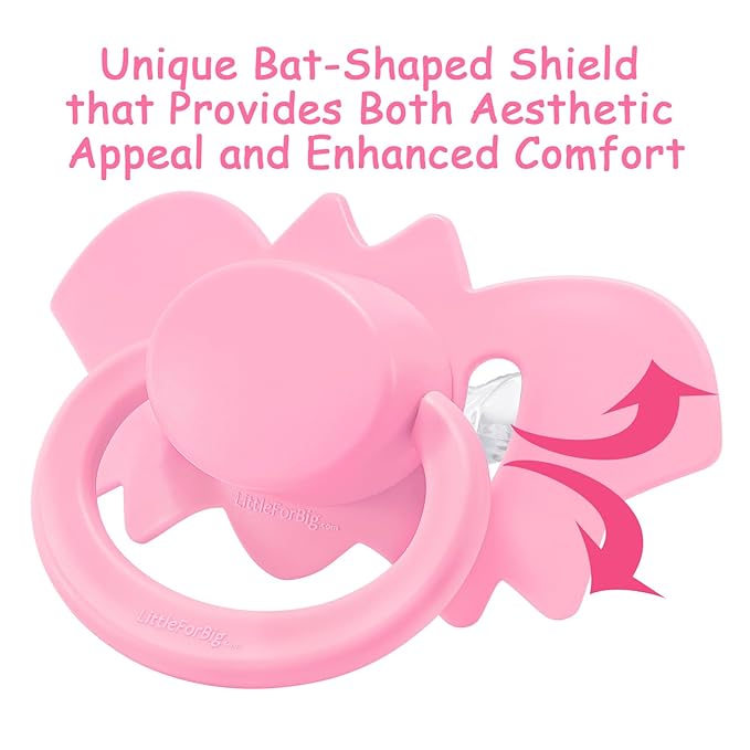 LittleForBig Bigshield Generation-II Adult Sized Pacifier - Baby Bat Pacifier Rosy