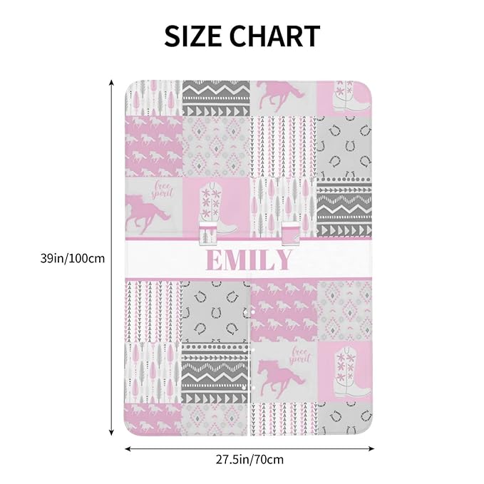 Personalized Baby Car Seat Canopy for Babies with Name, Custom Car Seat Covers for Girls, Infant Opening Minky Nursing Breastfeeding Stroller Cover Carseat Canopies for Newborn (Horse Pink)