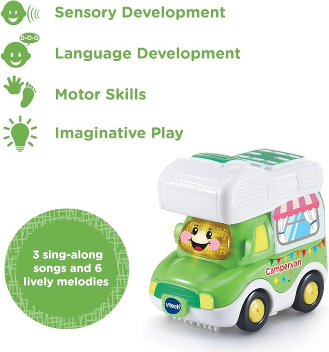 VTech Toot-Toot Drivers Campervan | Interactive Toddlers Toy for Pretend Play with Lights and Sounds | Suitable for Boys & Girls 12 Months, 2, 3, 4 + Years, English Version, 5.6 x 9 x 8.1 cm