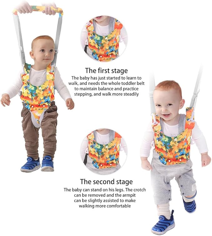 Eforcase Baby Walking Harness, Handheld Kids Walker Helper Walker Harness Assistant Belt with Baby Helmet for Crawling Walking Baby Head Protector for Baby Kids