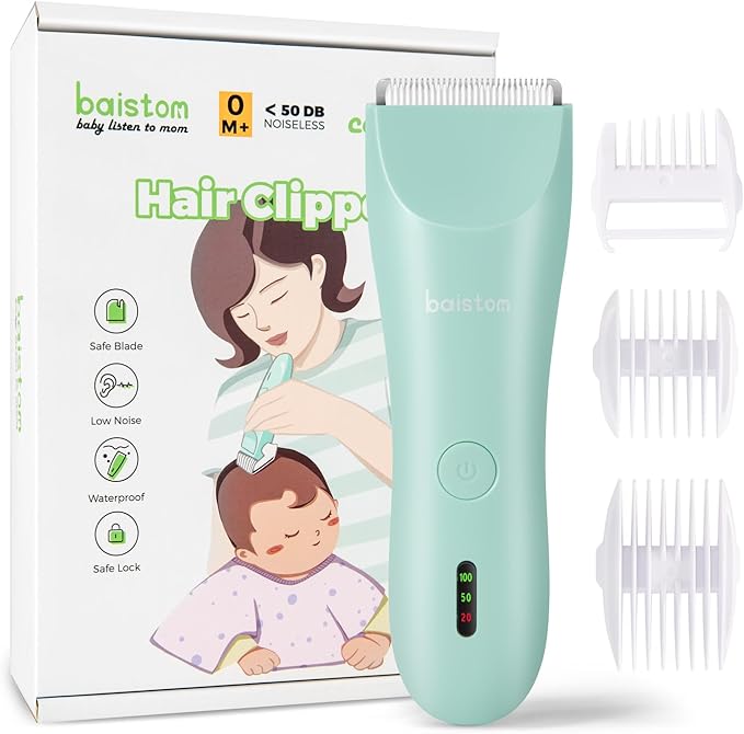 Baby Hair Clippers, Quiet & Dual-Mode Hair Cutting for 0-12, Waterproof Rechargeable & Cordless Hair Trimmer for Infant Toddler & Kids