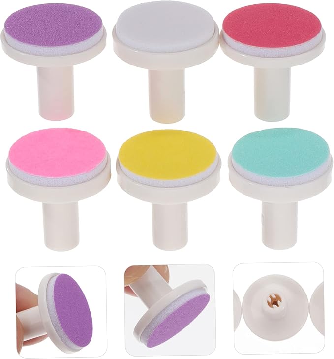 Baby Nail File Replacement Pads 0.78In Electric Nail Grinding Heads Soft Safe for Infant Toddler Grooming Compatible with Standard Trimmers 6Pcs
