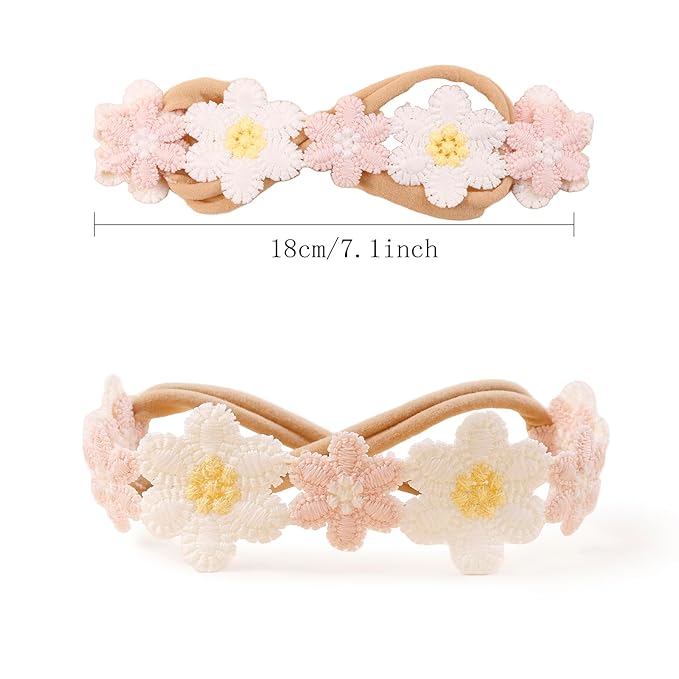 New Model Baby Girl Nylon Headbands Nylon Flower Elastic Hairbands 3pcs Hair Accessories Gift for Newborn Infant Toddlers (BF-Z56)