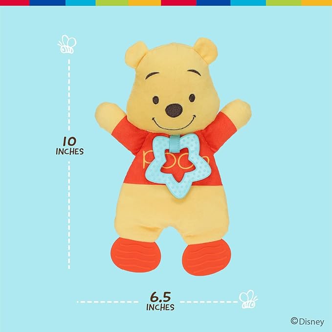 Disney Baby Winnie The Pooh Sensory Blanky with Crinkle and Teether Feet for Infant Baby Boys and Girls