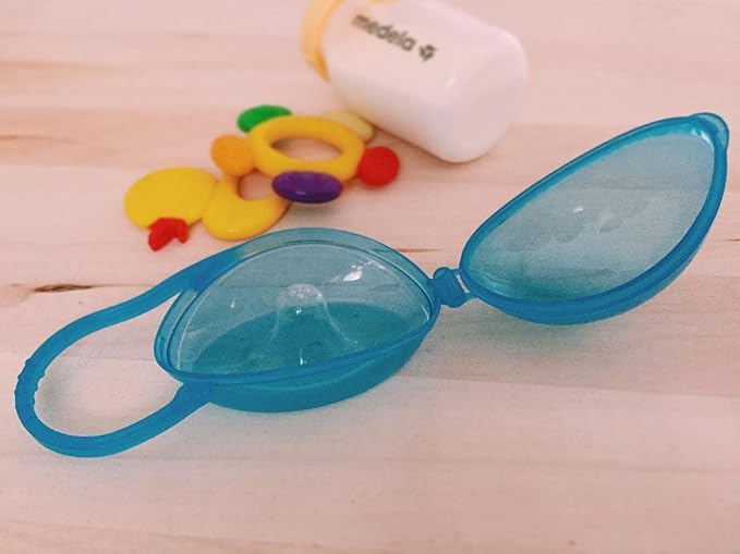 purifyou PurePouch BPA-Free Pacifier Case Holder & Nipple Shield Case, Hold Up to Two and Three Pacifiers and Pacifier Clips Per Container with Free Mesh Sack (Set of 3, Mixed)