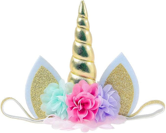 Nishine Baby Elastic Glitter Unicorn Horn Headband Children Unicorn Party Supplies Cosplay Gift