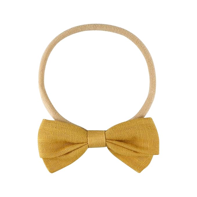 BQUBO Baby Girl Headbands with Bows Nylon Hairbands Handmade Hair Accessories for Newborn Infant Toddlers 10 Pack