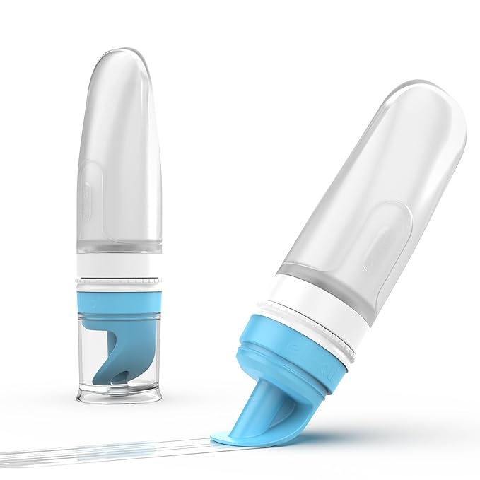 Eli & Ali Swiper Tube - No-Touch Cream Applicator with Refillable Silicone Cream Dispenser for Sunscreen, Diaper Rash, Tattoo Aftercare, Nipple, Progesterone & More - TSA Friendly - Blue, 1 Pack