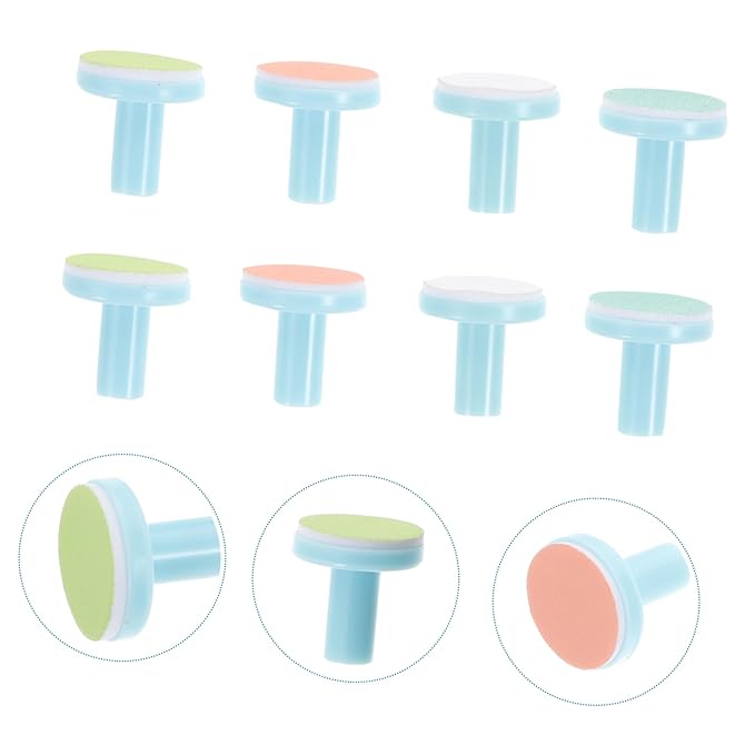 FOMIYES Nail File Replacement Pads, 8Pcs Electric Nail Grinding Heads for Standard Electric Newborn Nail Trimmer Polisher Random Color
