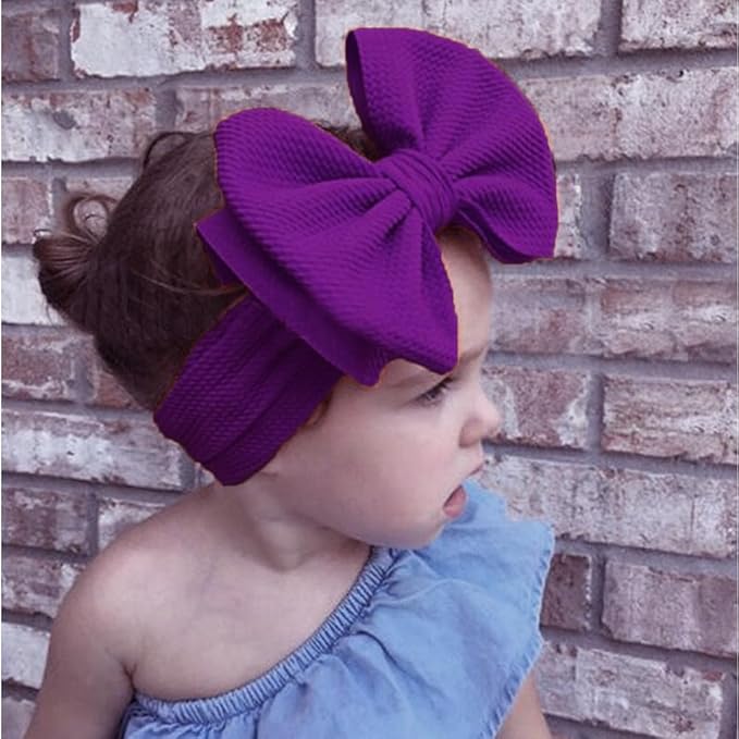 Bows for Baby Girls Headband, Newborn Bows Headbands Baby Hair Bows Hairbands Hair Accessories.(FD104) (Purple violet)