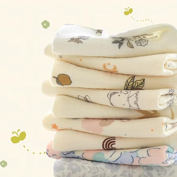 MUKIN Baby Washcloths, Natural Cotton Face Towels, 15 Pack, 10x10 inches