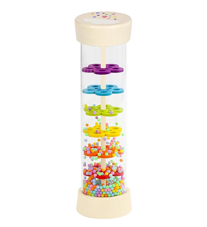 Rainmaker Rain Sticks, Montessori Baby Toys for Babies 6-12 Months, 7.7" Wooden Rattle Shaker Sensory Developmental Toy, Rain Maker Toy for 6 7 8 9 12 Month Old Boys Girls Toddlers