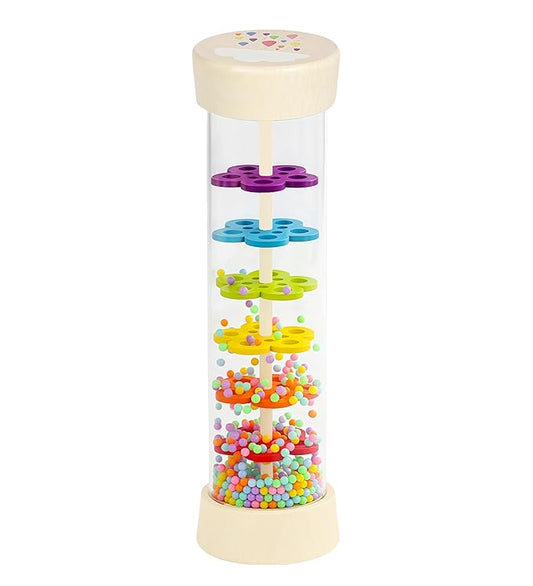 Rainmaker Rain Sticks, Montessori Baby Toys for Babies 6-12 Months, 7.7" Wooden Rattle Shaker Sensory Developmental Toy, Rain Maker Toy for 6 7 8 9 12 Month Old Boys Girls Toddlers