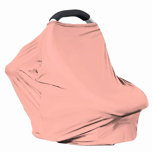 Solid Color Car Seat Nursing Breastfeeding Cover, Multi Use Cover Cozy Carseat Canopy Cover, Infant Babies Stroller Cover,Ultra Soft Stretchy Nurse Gifts Light Pink Breastfeeding Cover