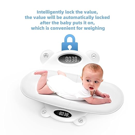 Ellie Digital Baby Scales, Multi-Function Scale for Infant, Toddler & Pet, LED Display Weighing Scale for Newborns, Cats & Dogs, Large Capacity for Family Weight Tracking at Home