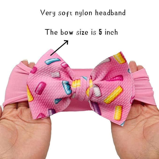 Baby Girl Headbands Nylon Bow Hair Accessories for Newborn Infants Toddlers (Y01, FZ)