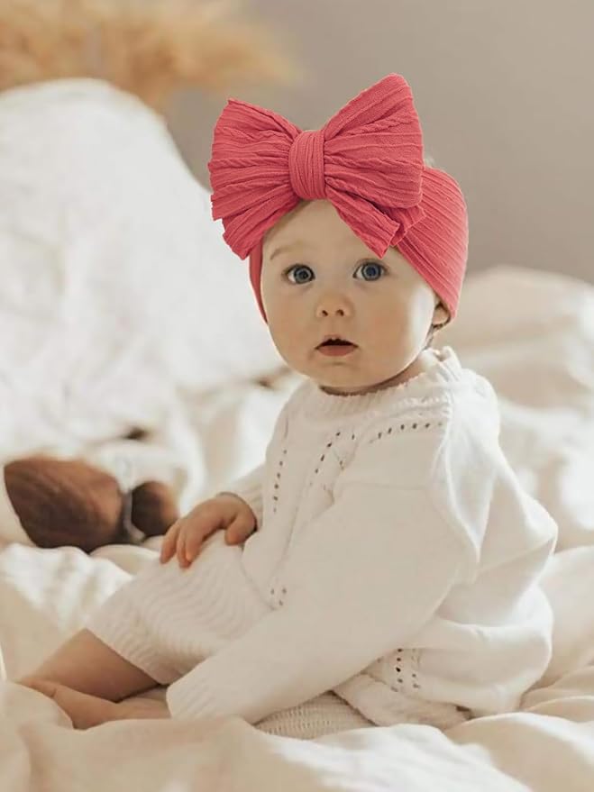 AQOKKA Baby Bows Headbands Nylon Baby Girl Headbands Soft Handmade Hairbands Toddler Hair Accessories for Girls Baby Newborn Infant Kids
