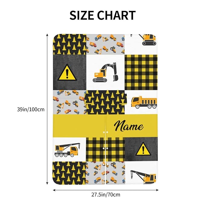 Personalized Excavators Trucks Construction Baby Car Seat Canopy for Babies with Name, Custom Car Seat Covers for Boys, Opening Minky Nursing Breastfeeding Cover Infant Carseat Canopies for Newborn